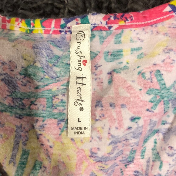 Colour Cotton Crop Top w/ Uline Size L - Picture 2 of 4